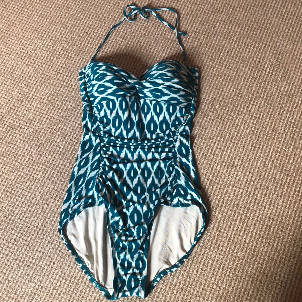 Robin Piccone Ikat Twist One Piece Bandeau Suit